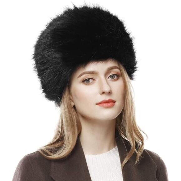 Lovful Winter Women Faux Fur Russian Cossack Style Hat Winter Wrap Hat - Picture 7 of 7